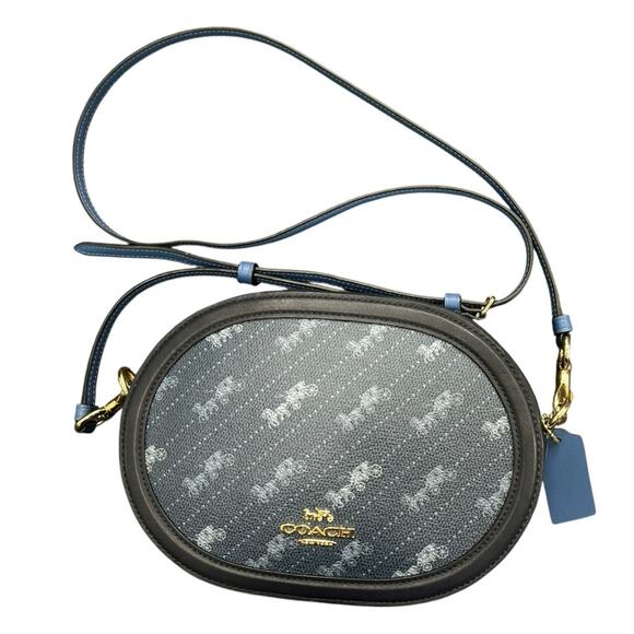 NWOT Coach Camera Bag with Horse and Carriage Dot Print in Denim #C4057 - Picture 2 of 6